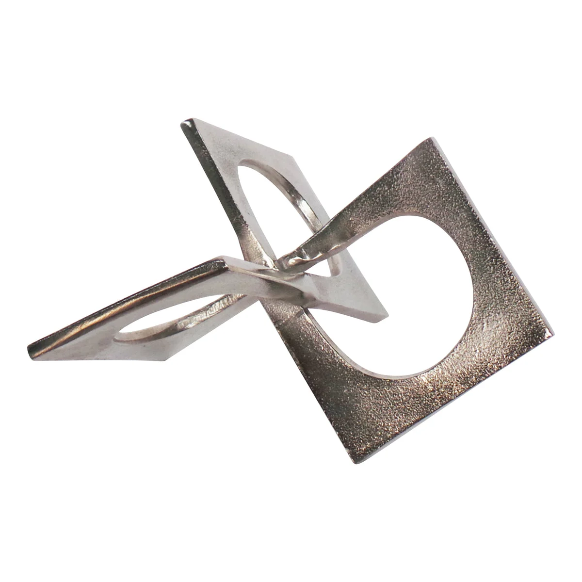 Sagebrook Home 15273-03 9" Metal Linked Square Decor, Silver