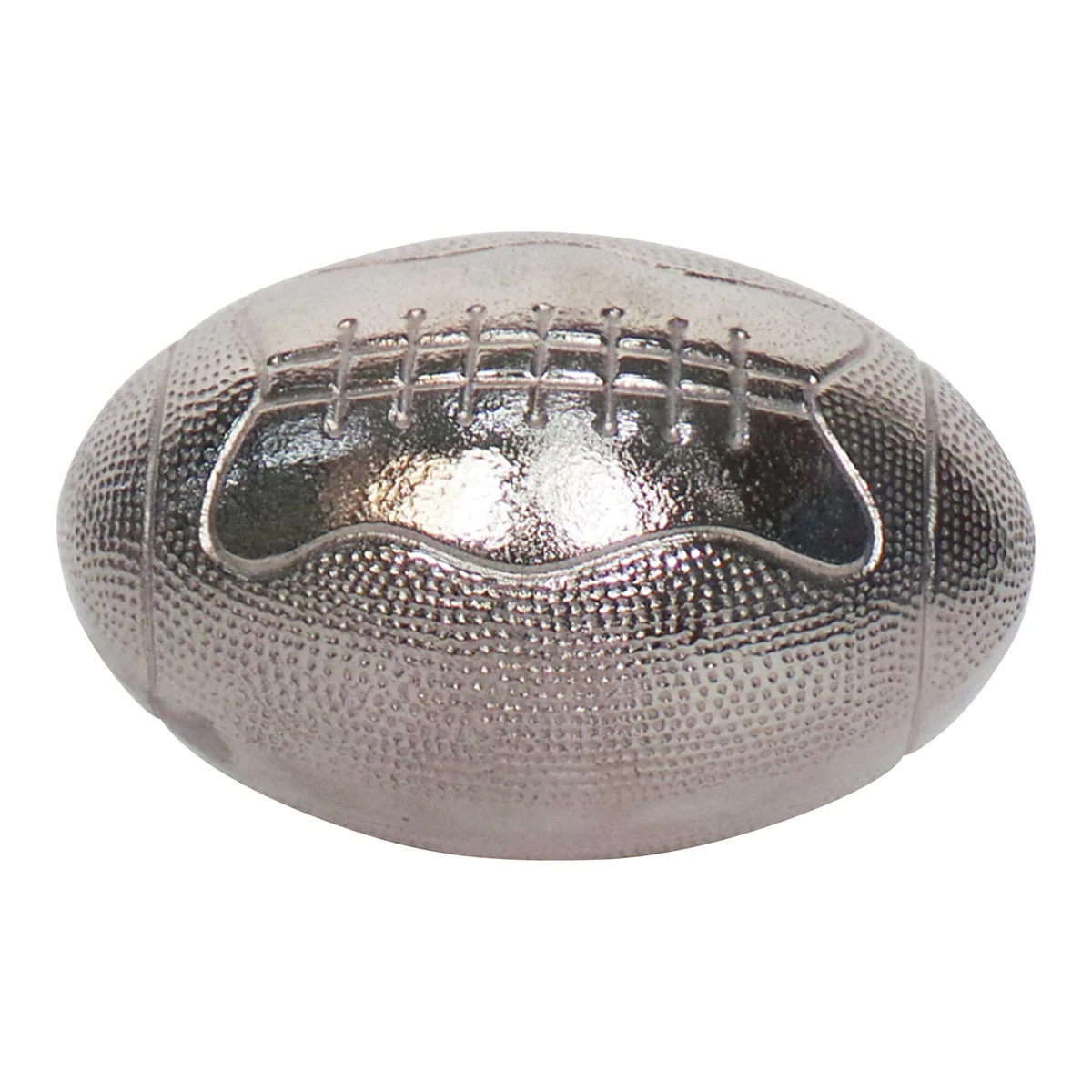 Sagebrook Home Metal 7" Rugby Ball, Silver