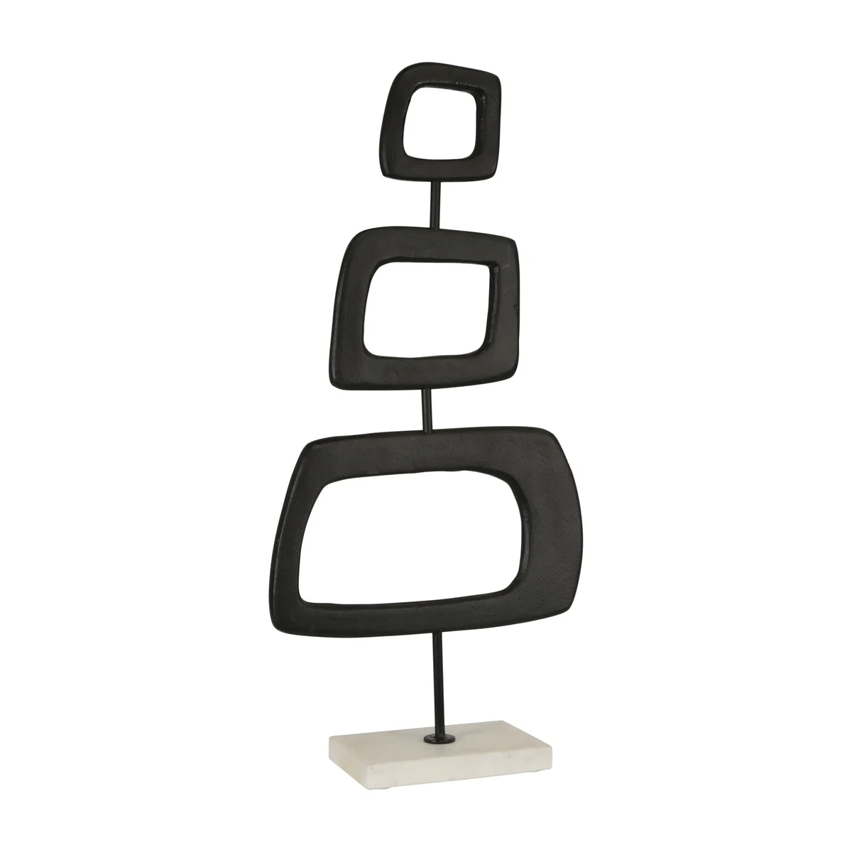Sagebrook Home 15296 22" H Metal Square Rings On Stand, Black