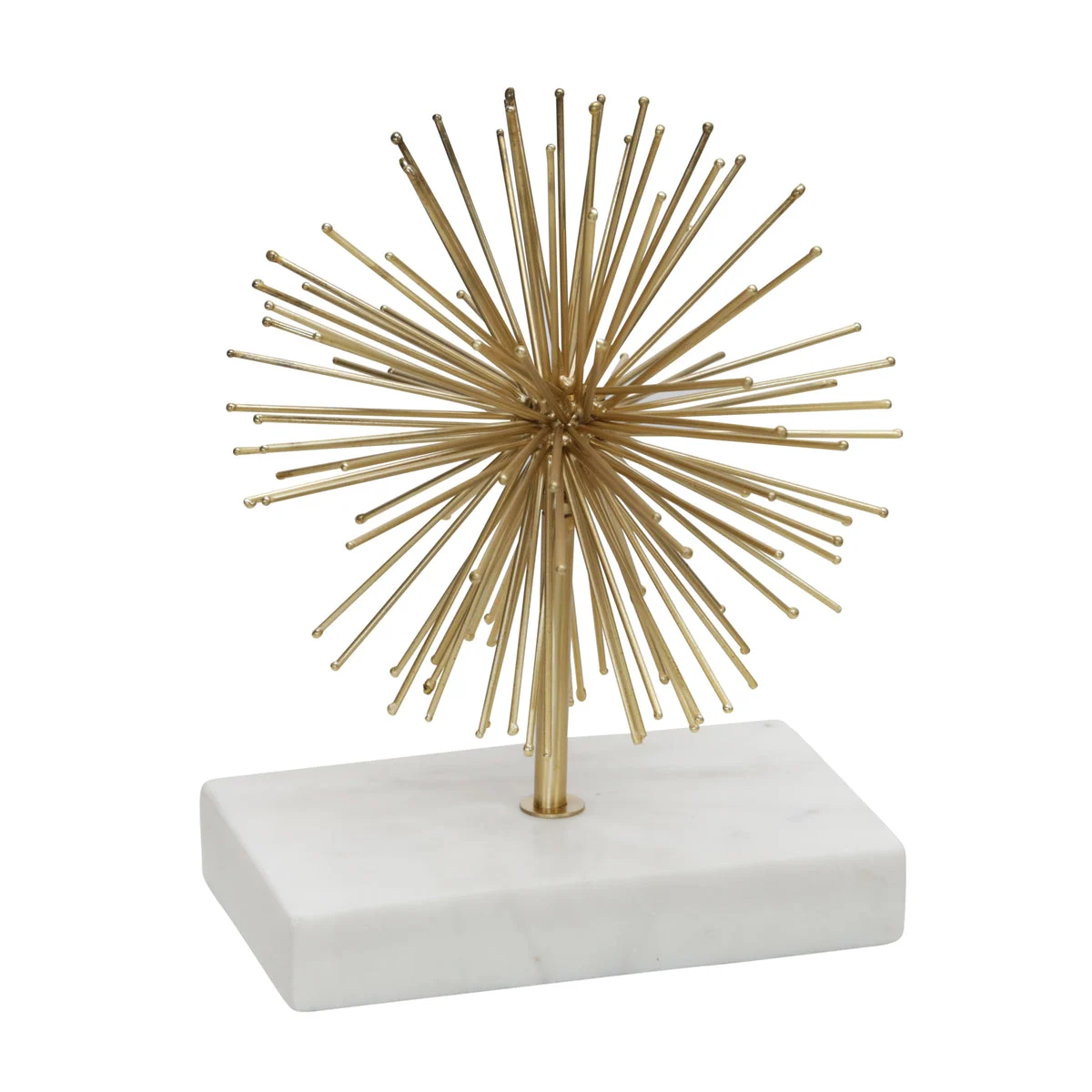Sagebrook Home 15304 7" H Metal Starburst Deco with Marble Base, Gold