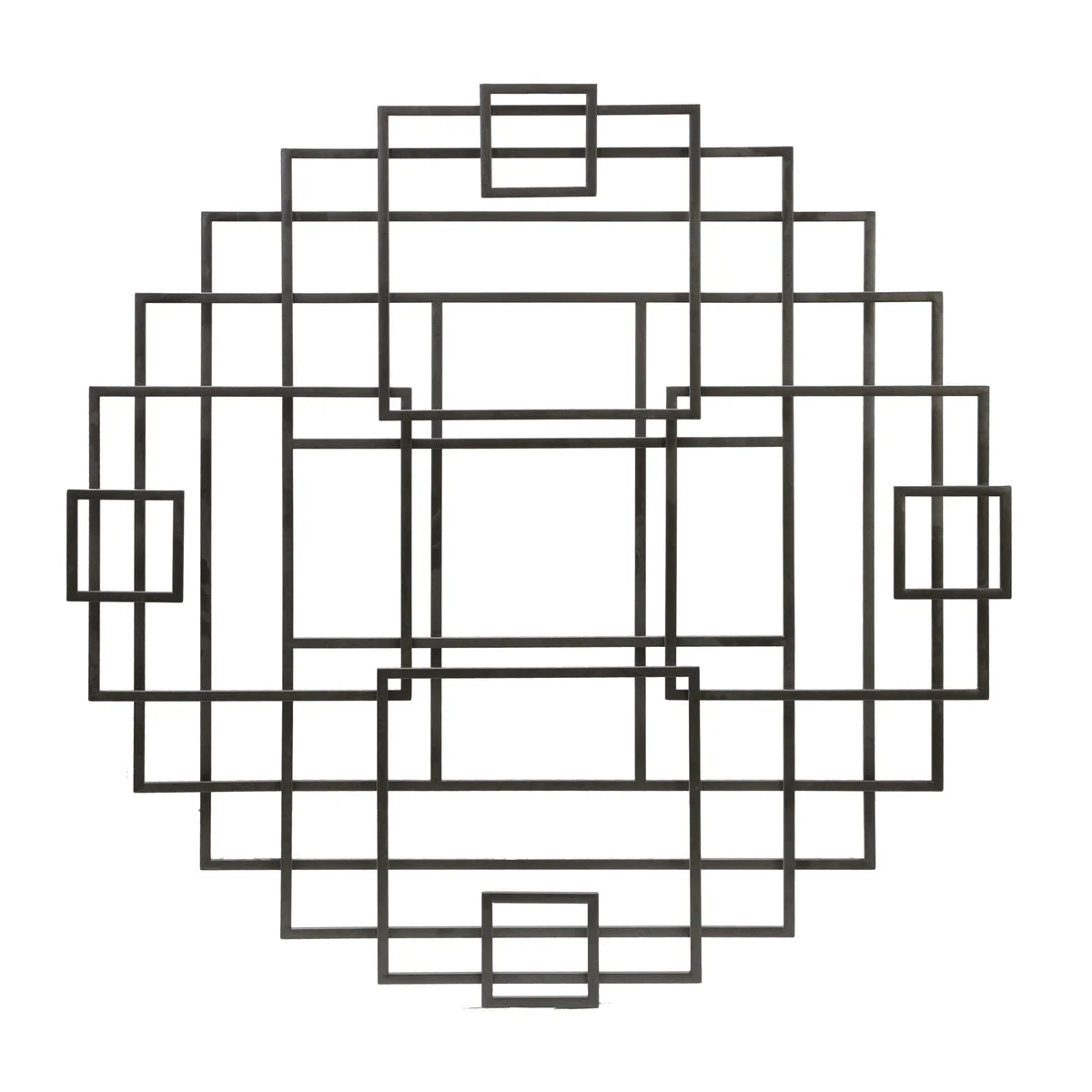 Sagebrook Home 15313 33" Metal Round Squares Wall Decor, Gunmetal Wb