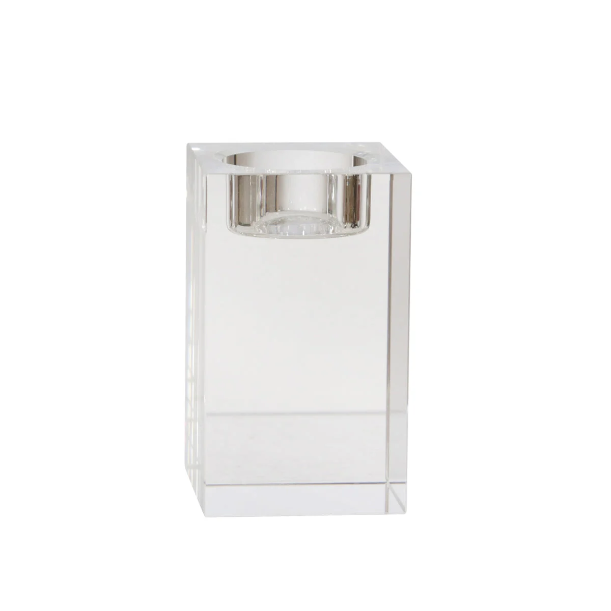 Sagebrook Home Glass 4" Candle Holder, Clear