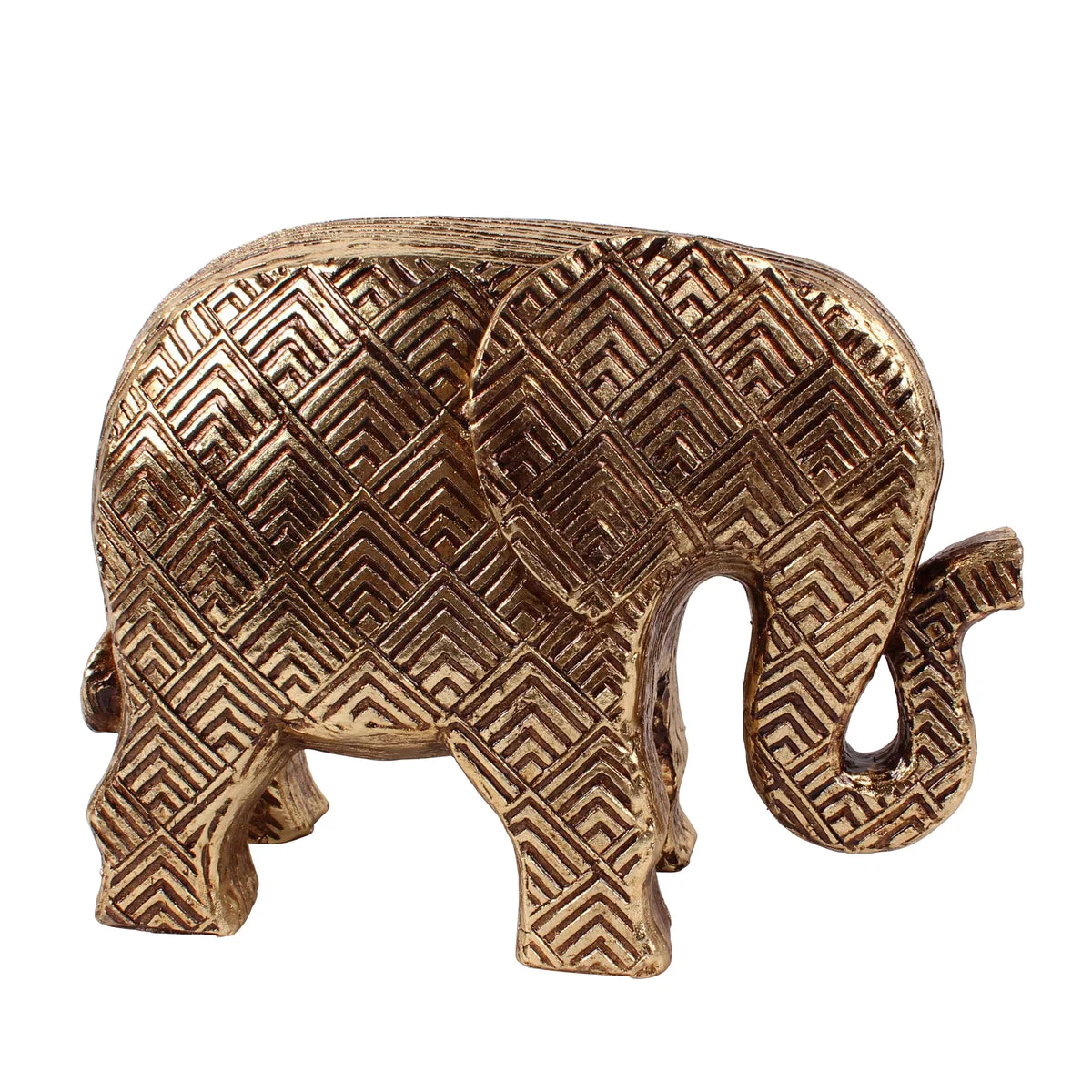 Sagebrook Home Polyresin 7``H Elephant Figurine, Gold