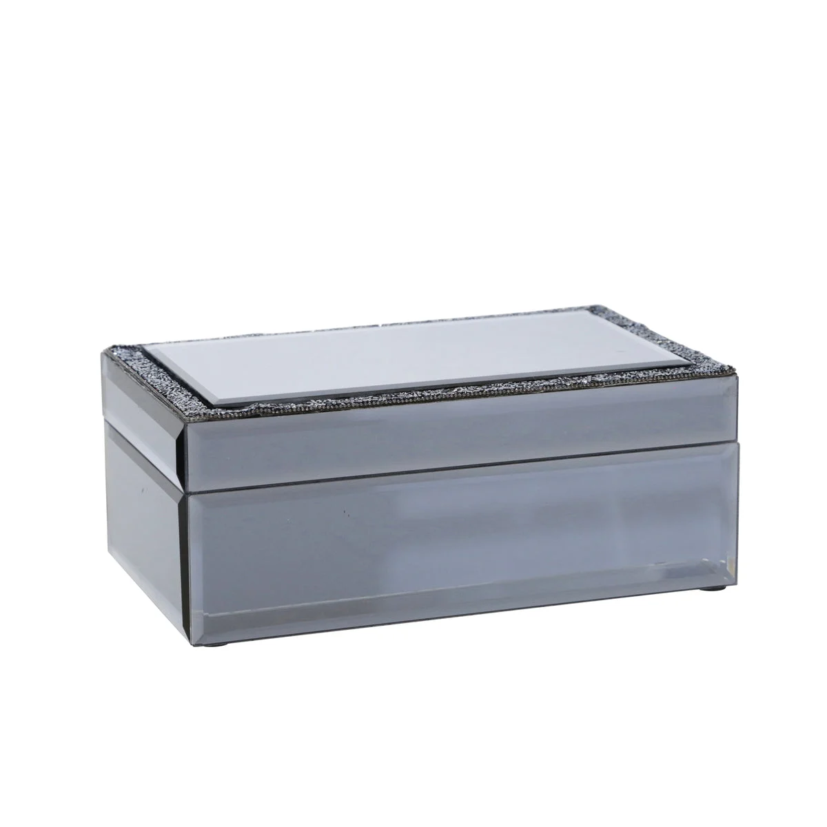 Sagebrook Home 15377 8" Wood/Glass Mirrored Box, Clear