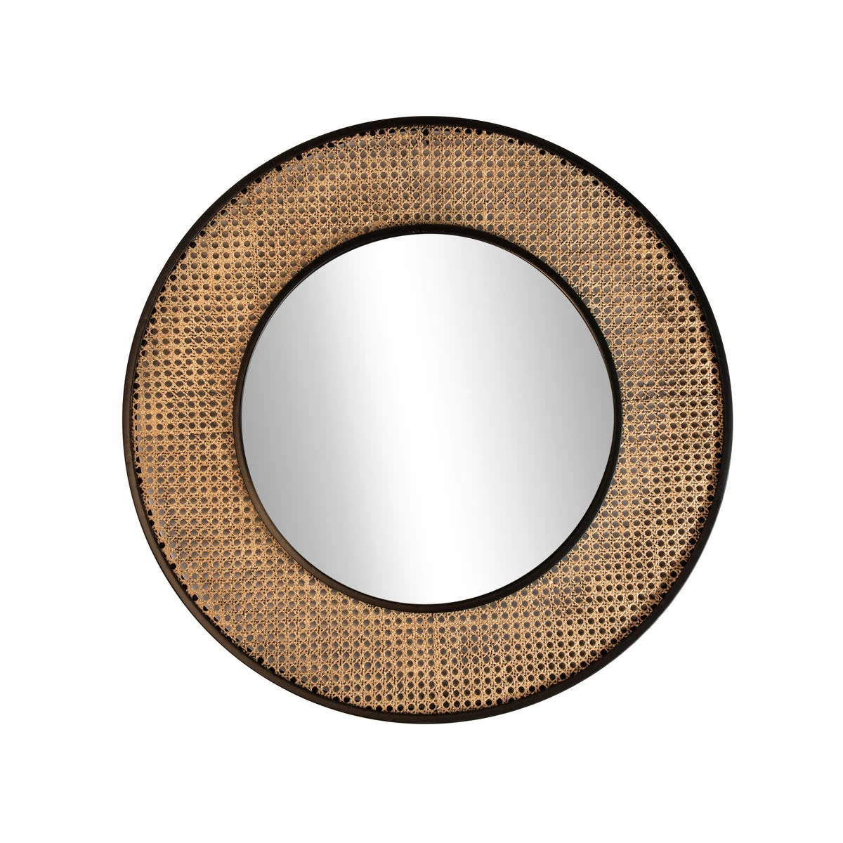 Sagebrook Home 15387 28" Metal Cane Design Mirror, Brown