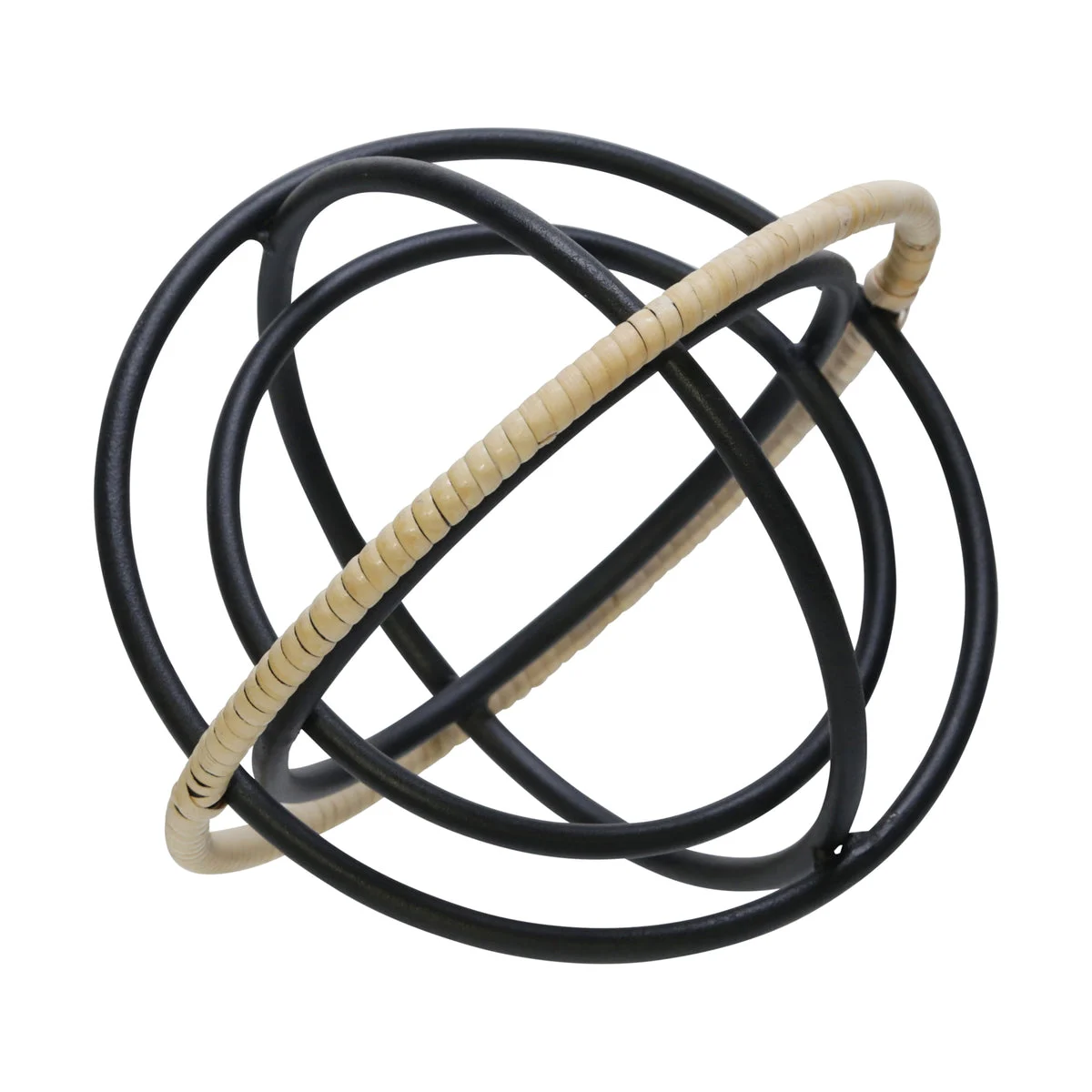 Sagebrook Home Metal 7`` Armillary Orb Decor, Black/Natural