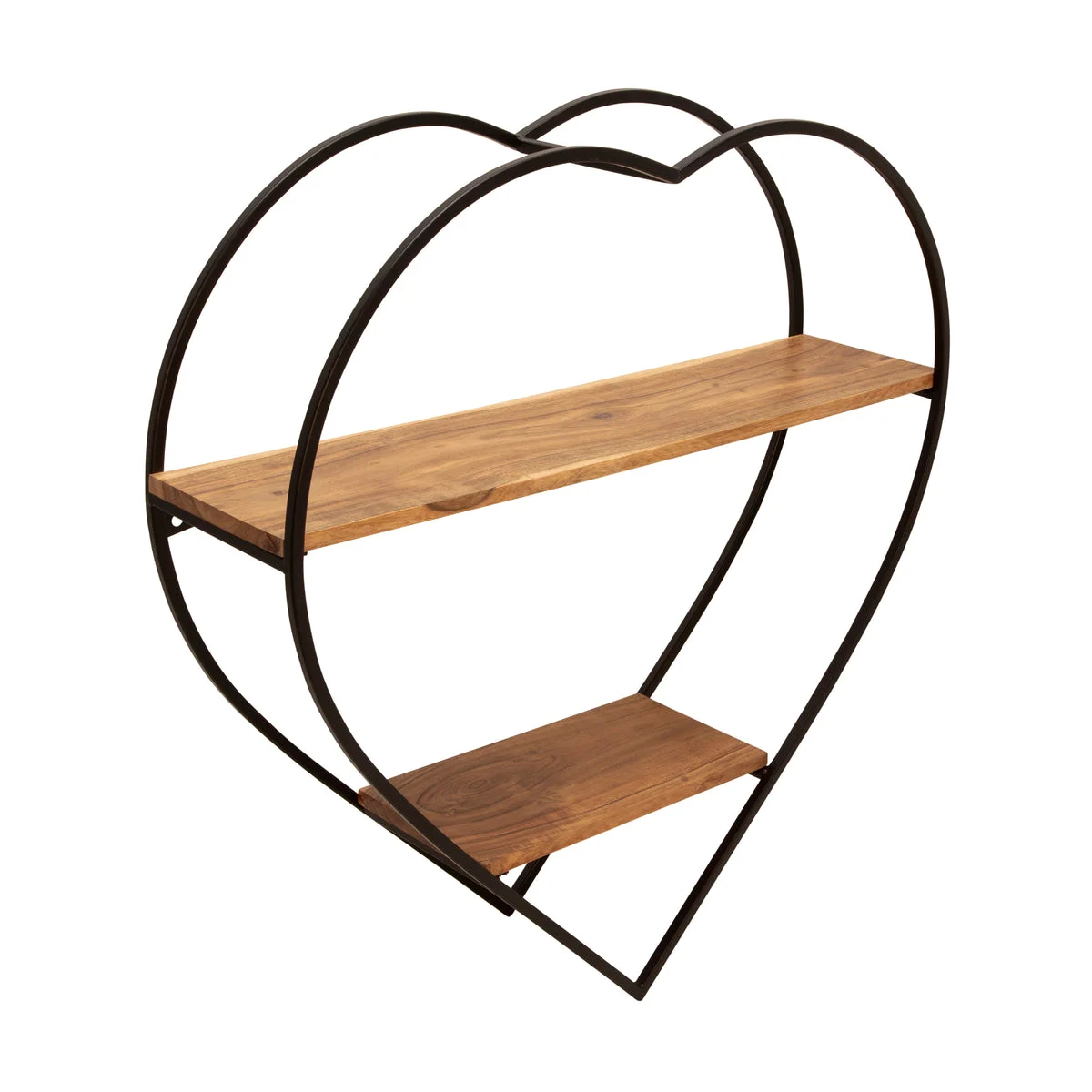 Sagebrook Home Metal/Wood 28`` Heart Wall Shelf, Brown