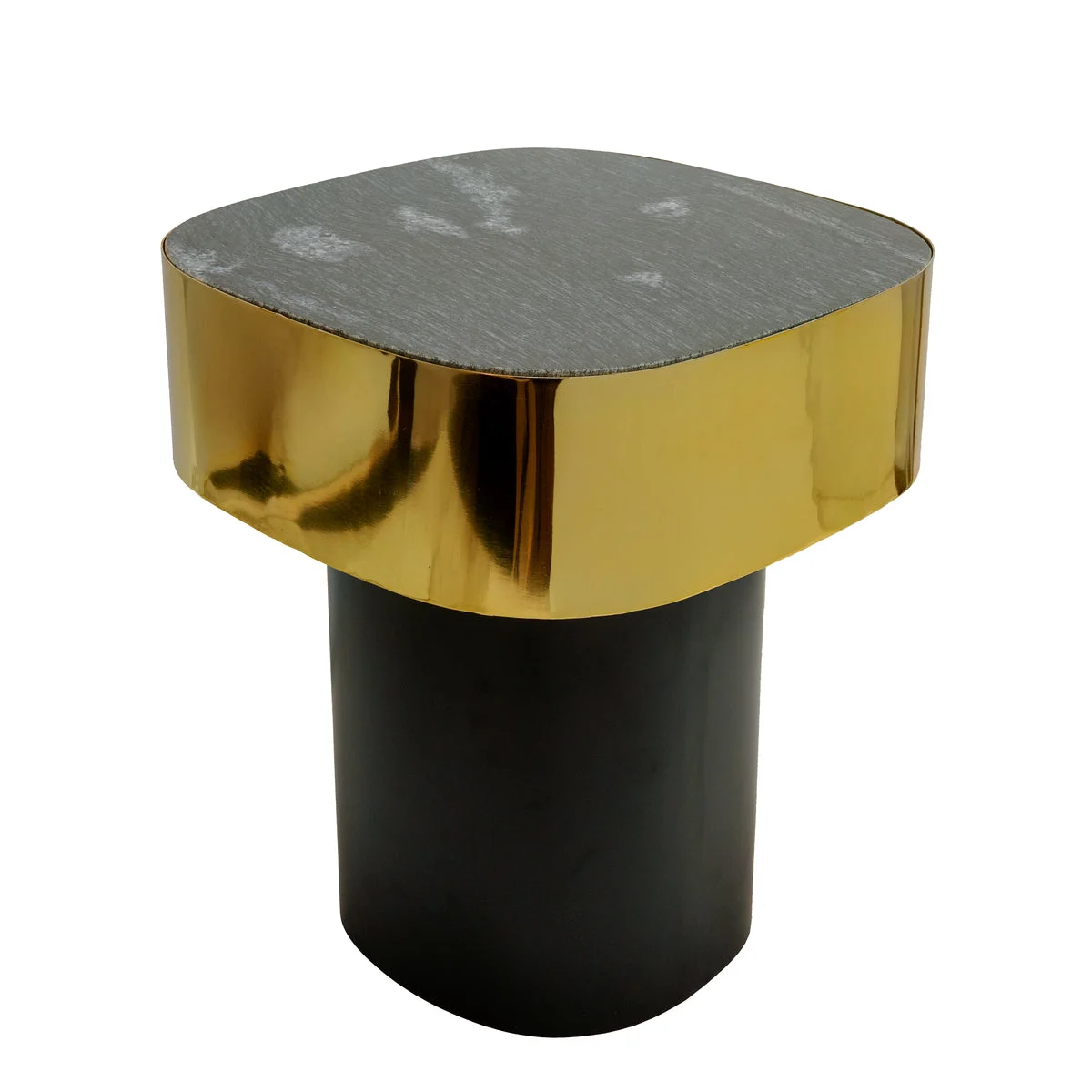 Sagebrook Home Metal Side Table W/ Black Marble, Gold Kd
