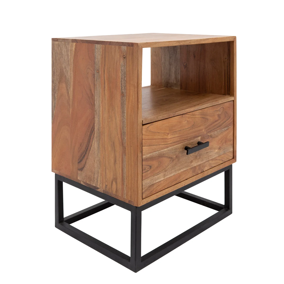 Sagebrook Home 24`` Wood/Metal Side Table W/ Drawer, Brown