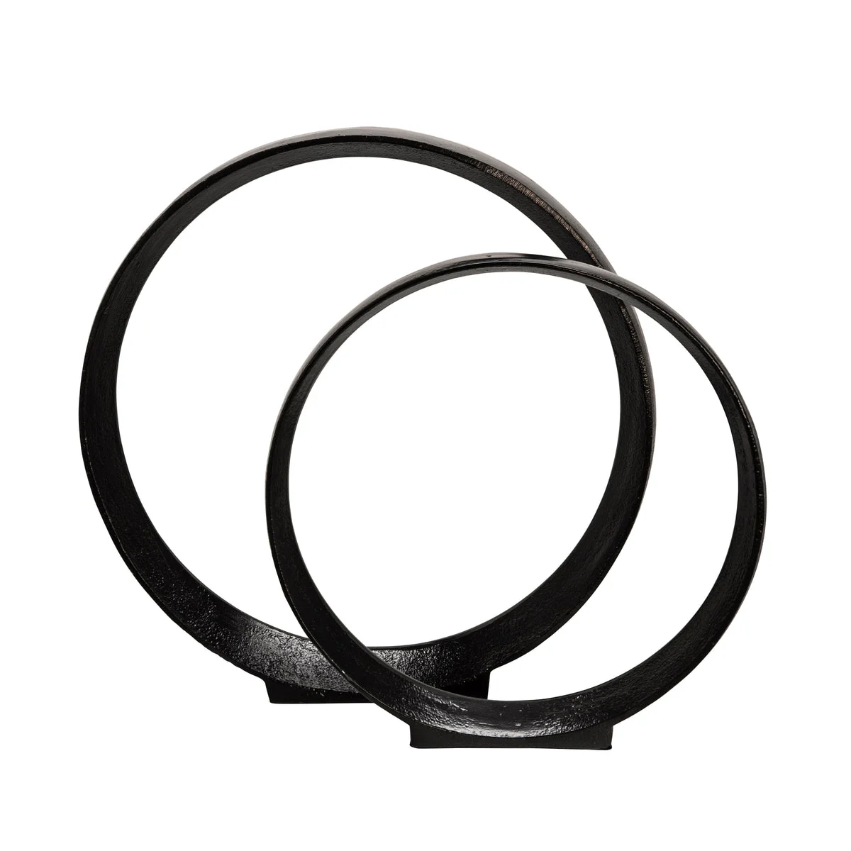 Sagebrook Home 15513 12"/14" Aluminum Ring, Black, Set of 2