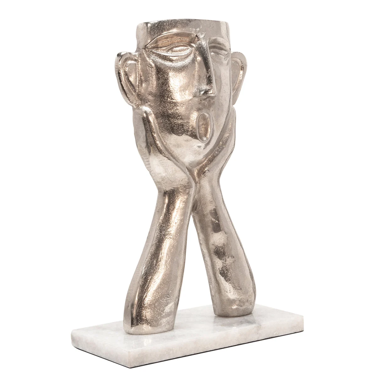 Sagebrook Home 16`` Gloomy Face, Silver