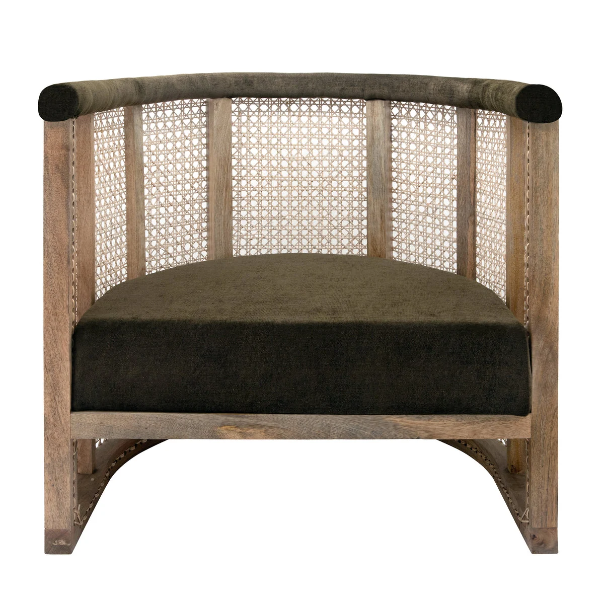 Sagebrook Home Wood 28`` Cane Barrel Chair