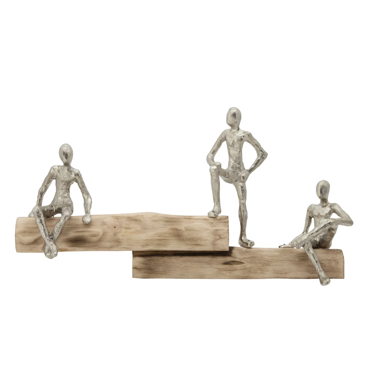 Sagebrook Home 18`` 3 Man On A Log, Brown