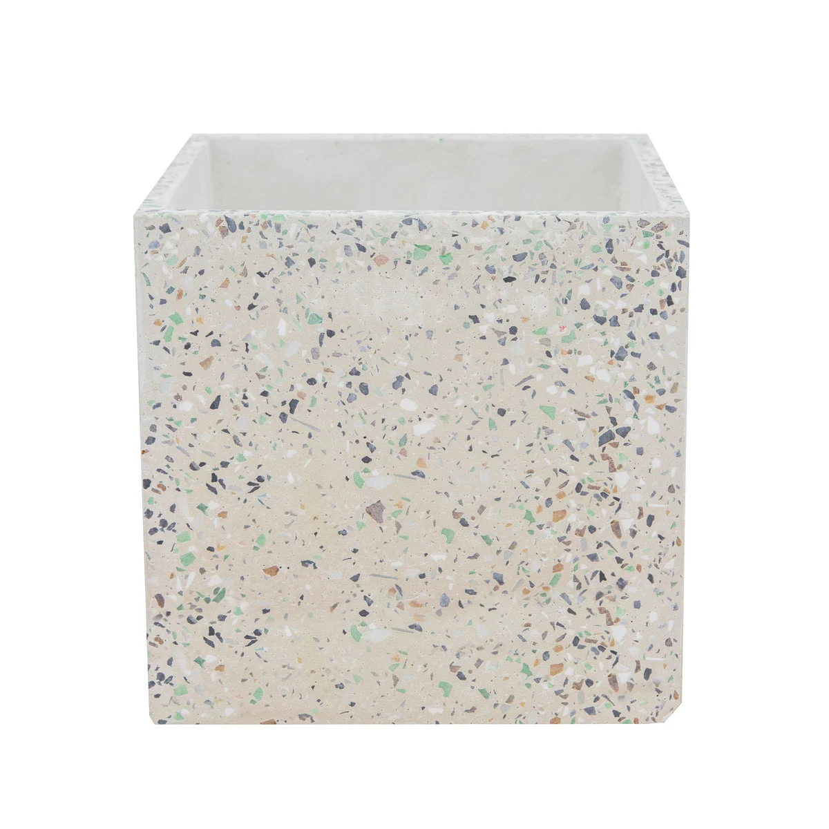 Sagebrook Home Ec 8`` Square Terrazo Planter, Beige