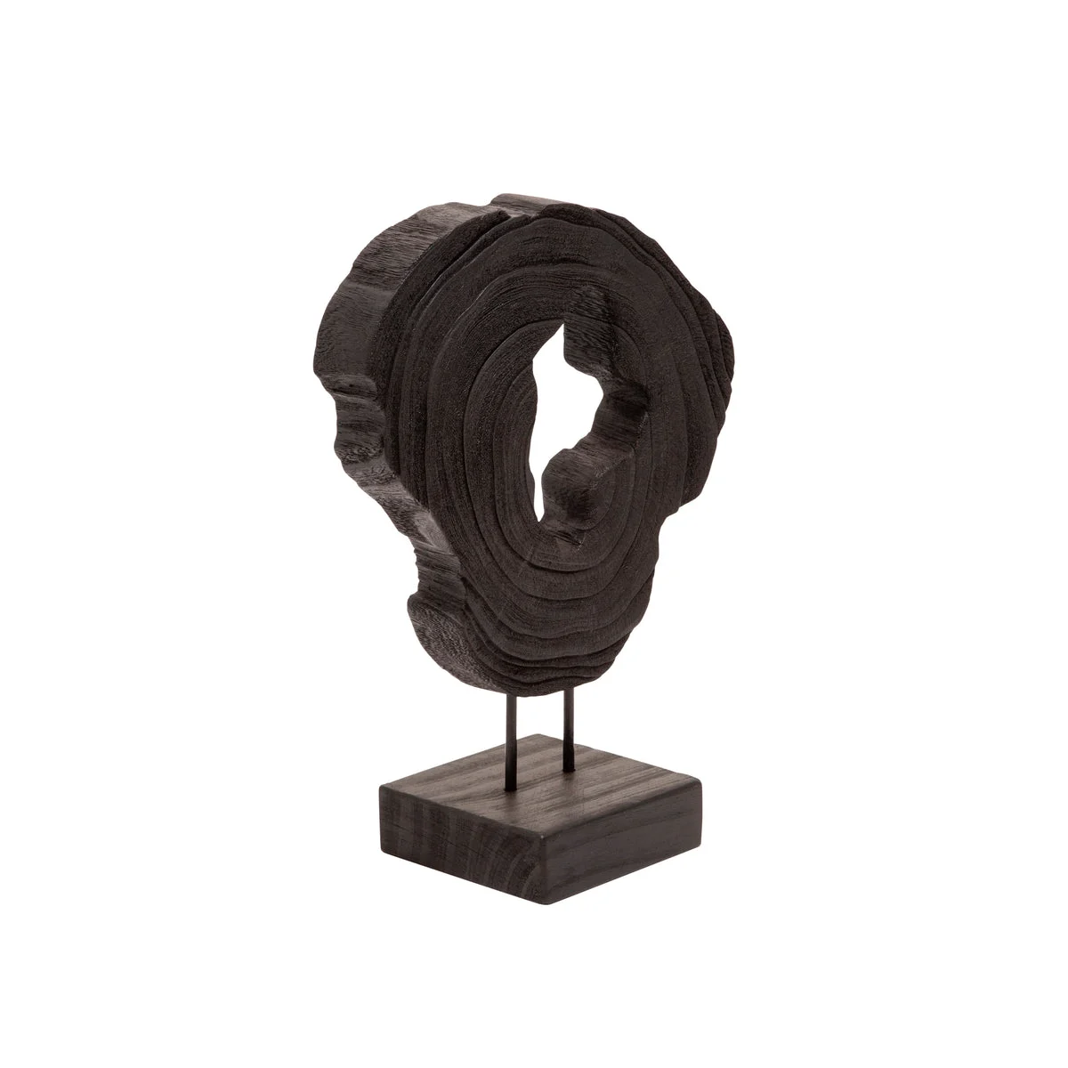 Sagebrook Home Wood, 15`` Abstract Table Top Deco, Black