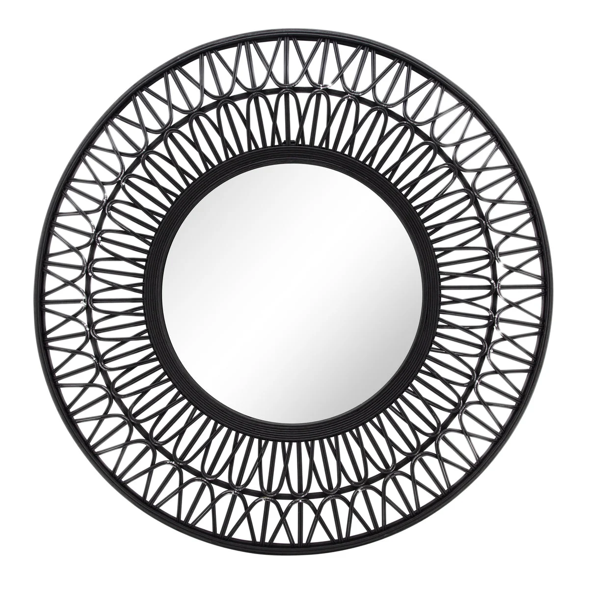 Sagebrook Home 15752 36" Bamboo Wall Mirror, Black