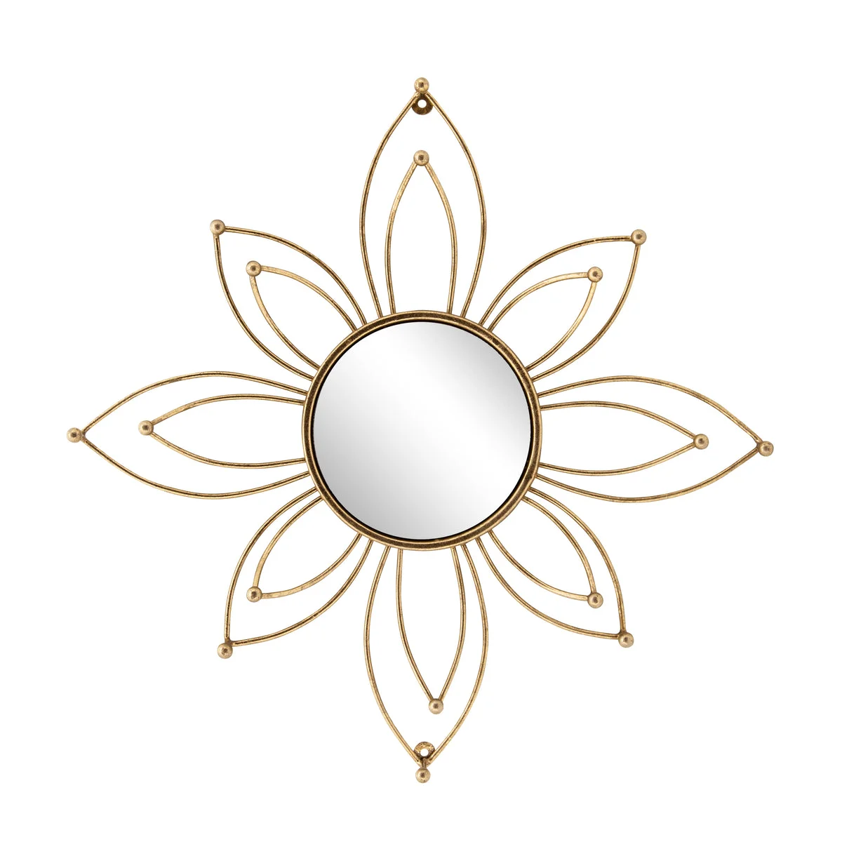 Sagebrook Home 14" Flower Metal Wall Jewelry Hanger, Gold Wb