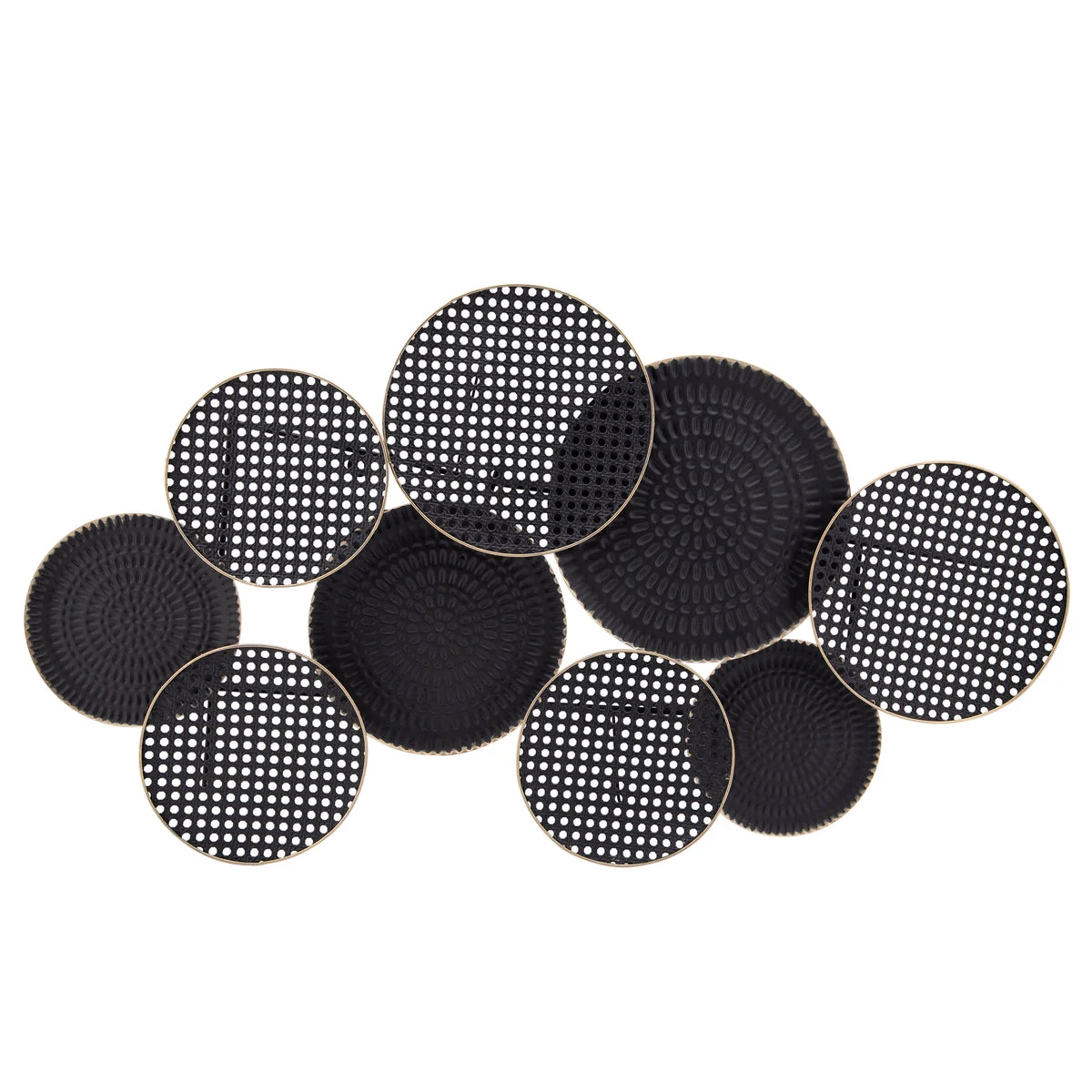 Sagebrook Home 15811 38" Metal Circles Wall Deco, Black Wb