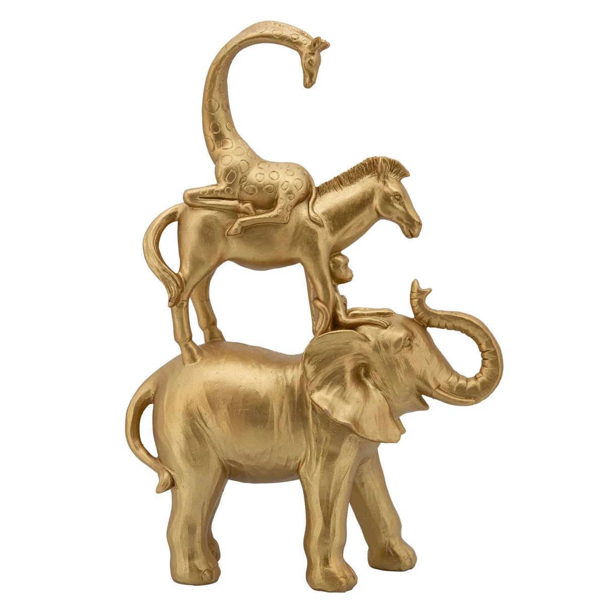 Sagebrook Home 15916 14" H Resin, Stacking Animals, Gold