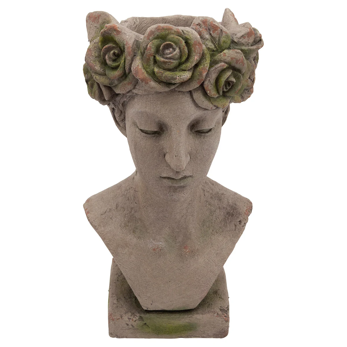 Sagebrook Home Resin, 22``H Lady Glaring, Gray