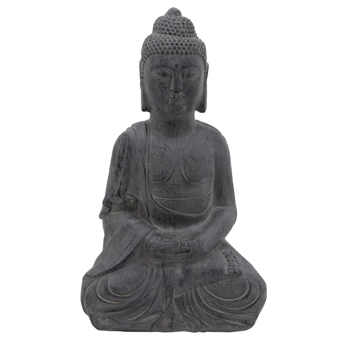 Sagebrook Home 15955 23" H Resin, Sitting Buddha, Gray