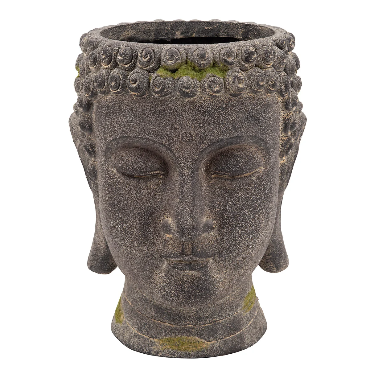 Sagebrook Home 15956 11" Resin, Buddha Head Planter, Black