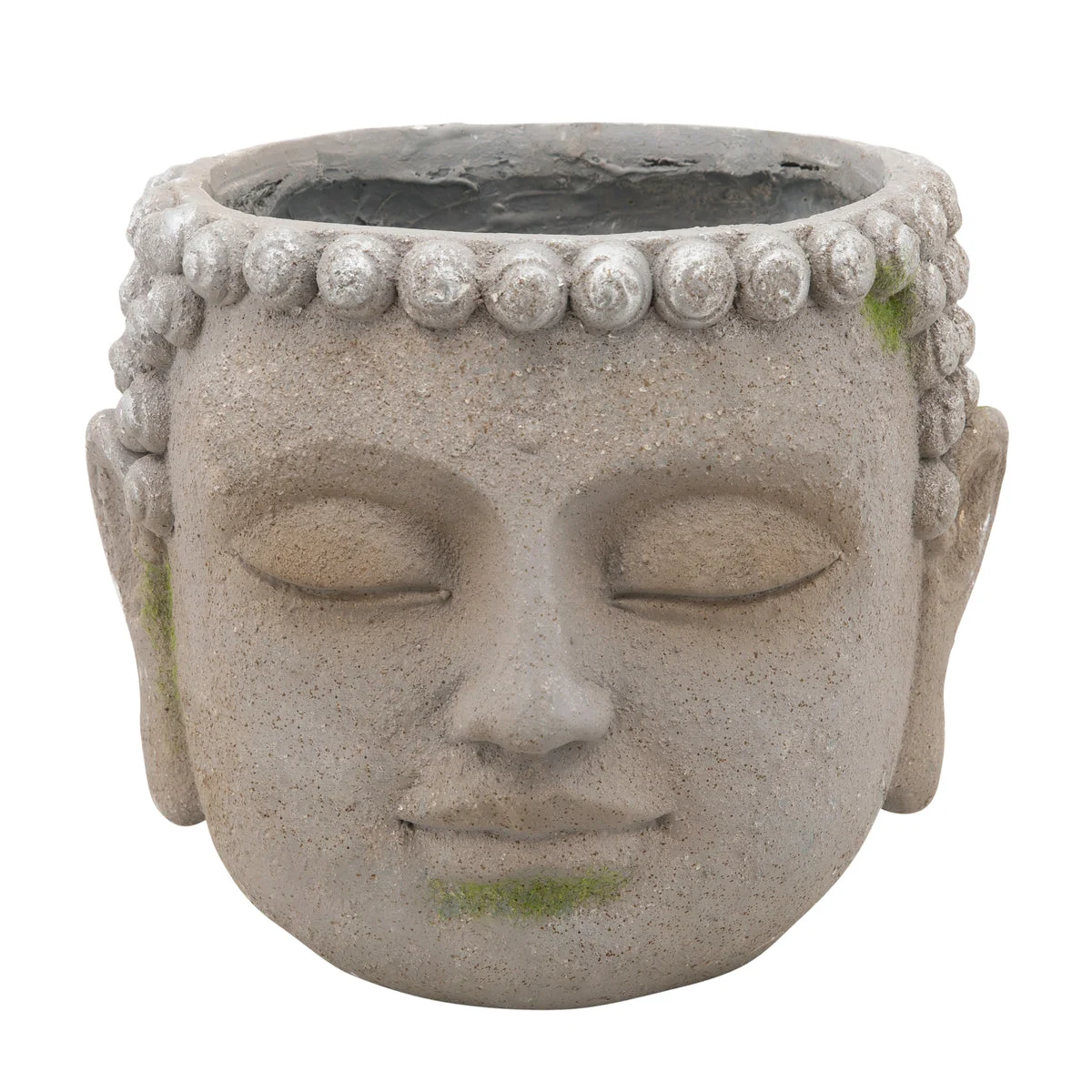 Sagebrook Home Resin, 11" Buddha Head Planter, Gray