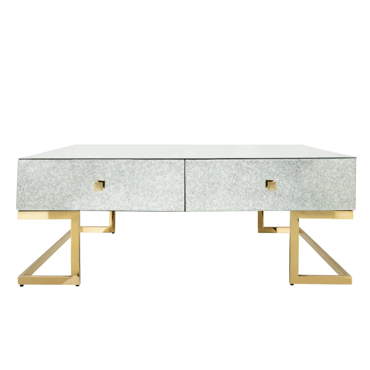 Sagebrook Home Metal, 47`` Coffee Table W/ 2 Drawers, Gold