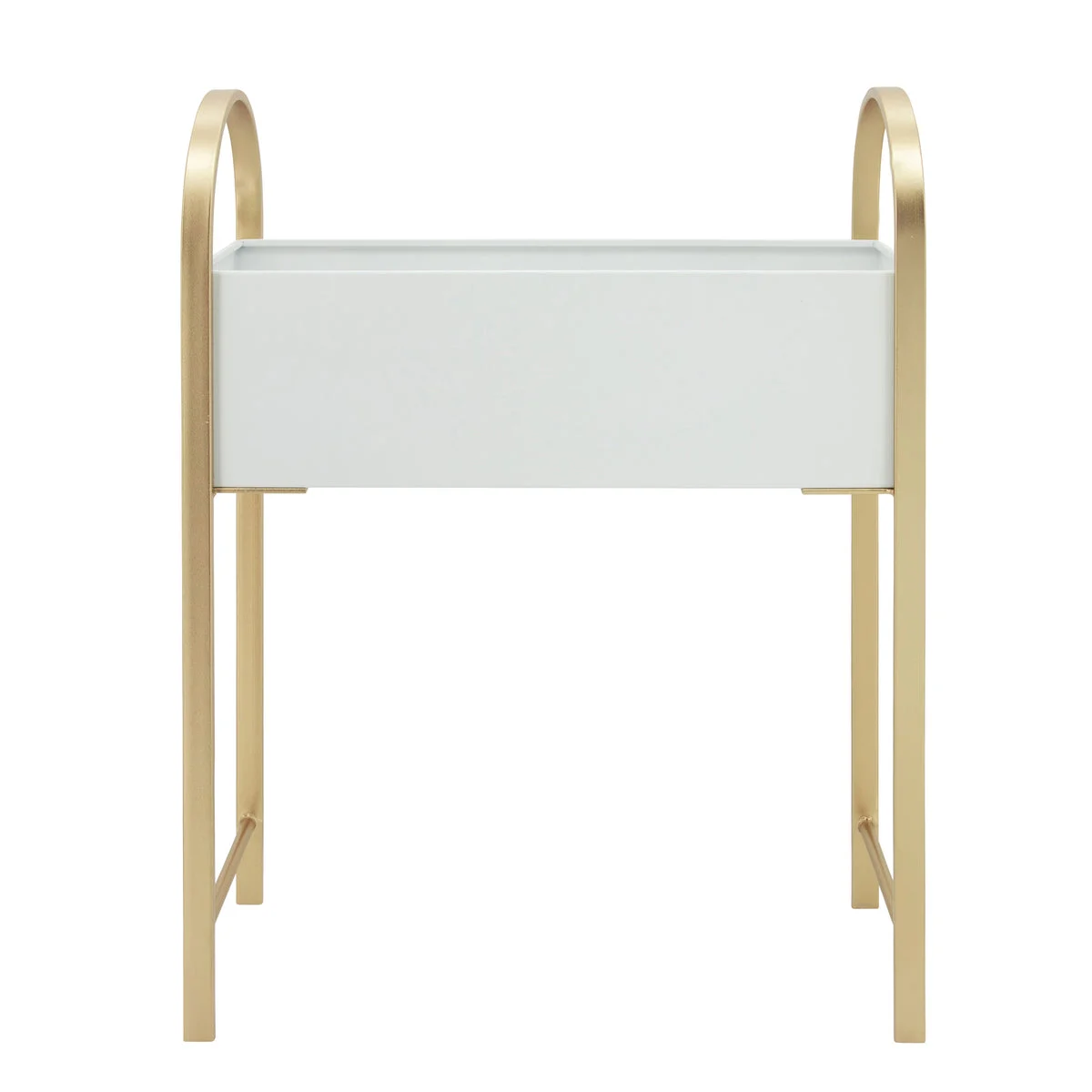 Sagebrook Home Metal 24X10 Rectangular Planter, Wht/Gld