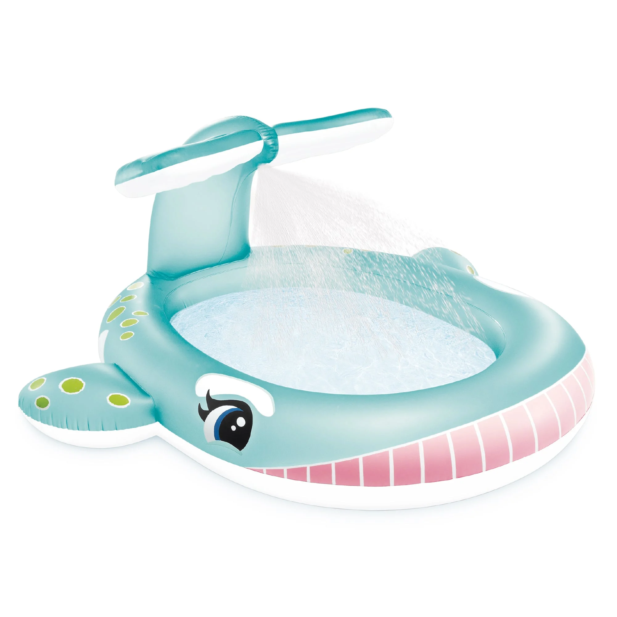 Intex 57440EP 79" x 77" x 36" Inflatable Whale Spray Kiddie Pool for Kids 2+