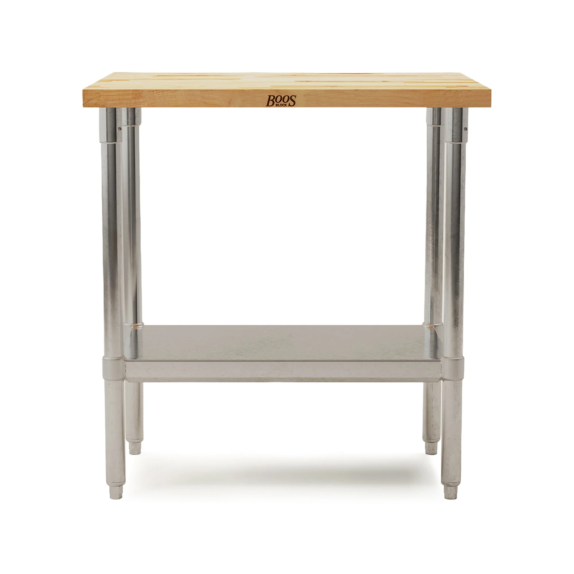 John Boos Maple Wood Top Work Table with Adjustable Lower Shelf, 36 x 24 x 1.5"