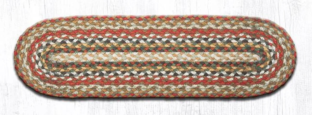 Earth Rugs Honey/Vanilla/Ginger Oval Stair Tread 27"x8.25" Durable Carpet Mat