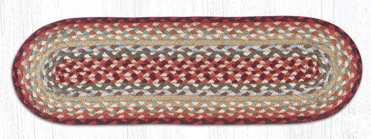 Earth Rugs C-417 Thistle Green/Country Red Oval Stair Tread 27"x8.25" (Set of 13)