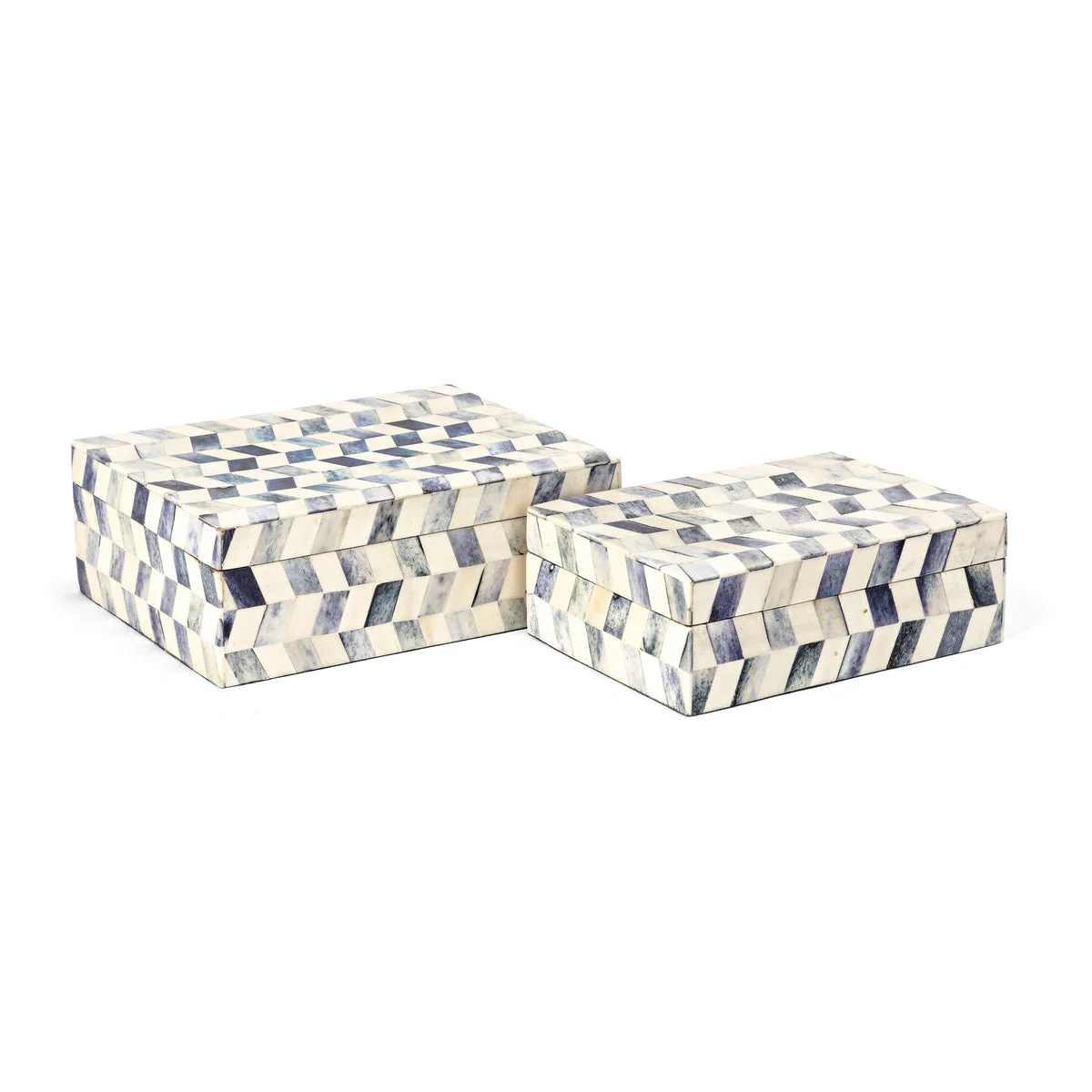IMAX Worldwide Home Essentials Marine Blue Bone Boxes - Set of 2