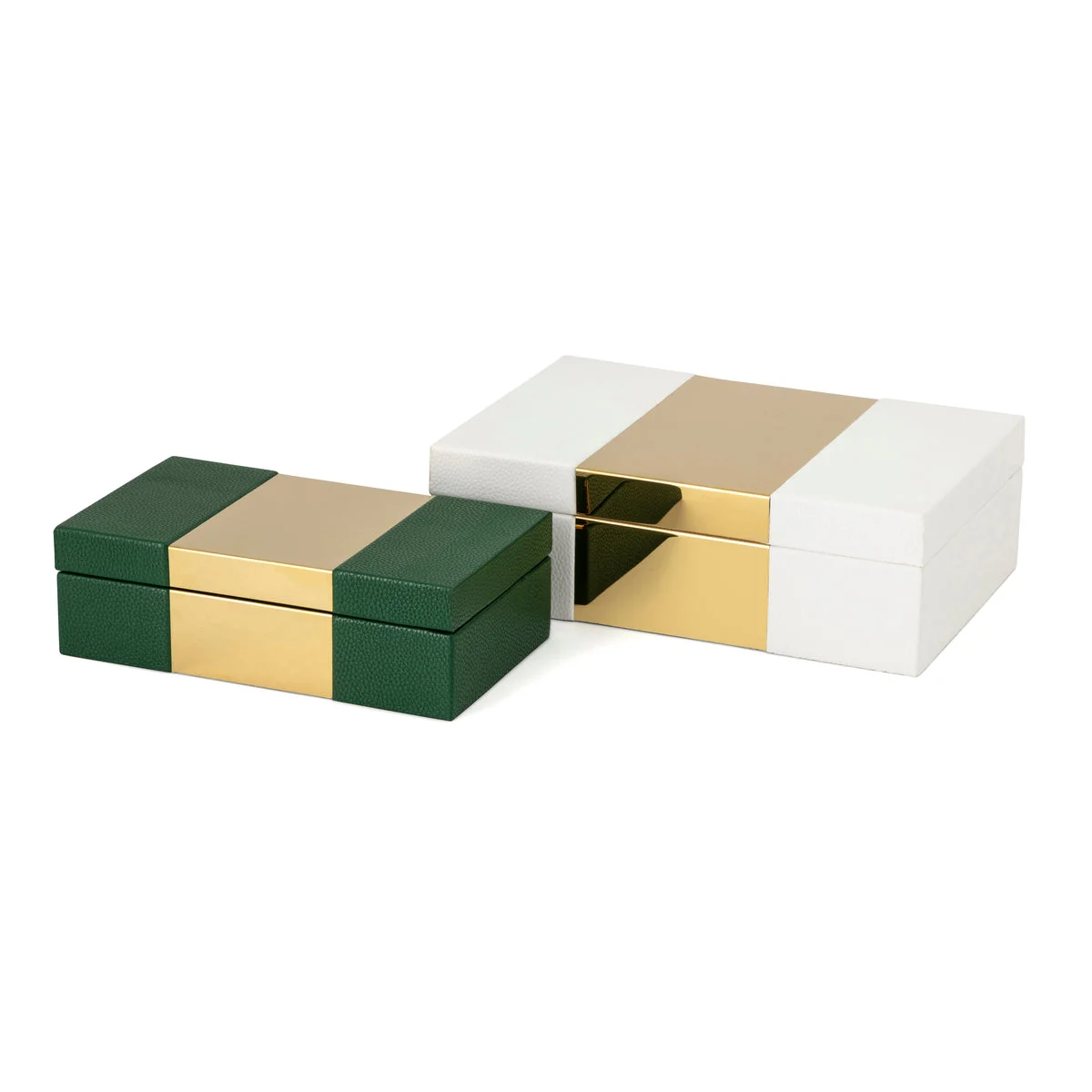 Imax Worldwide Home Pongo Faux Leather Boxes - Set of 2