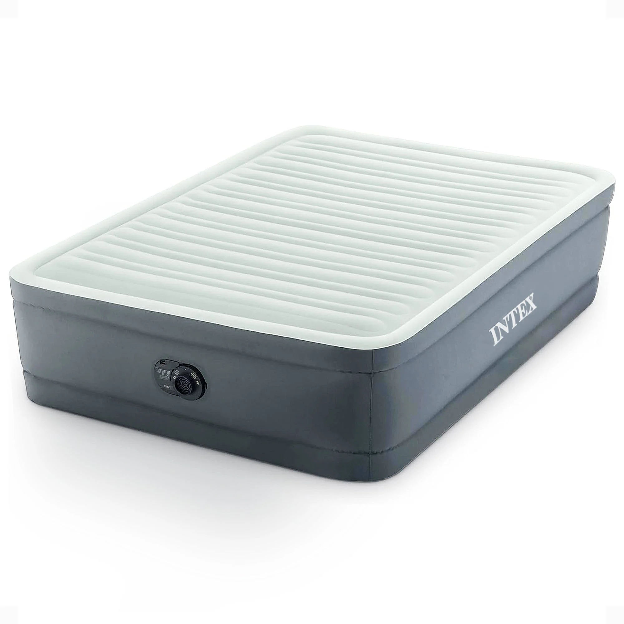 Intex PremAire I Fiber-Tech Elevated Air Mattress Bed with Built-In Pump, Full