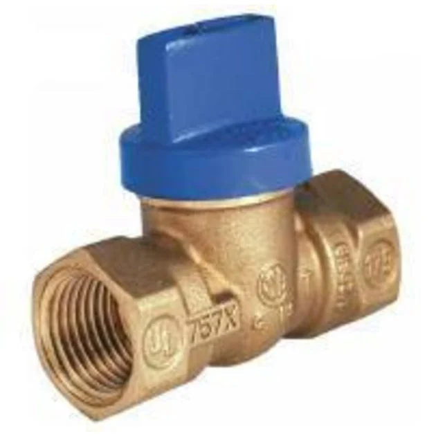 Ball Valve T-3001 Blue Top Gas Massachusetts Code 1 Inch Female Forged Brass 1 Piece
