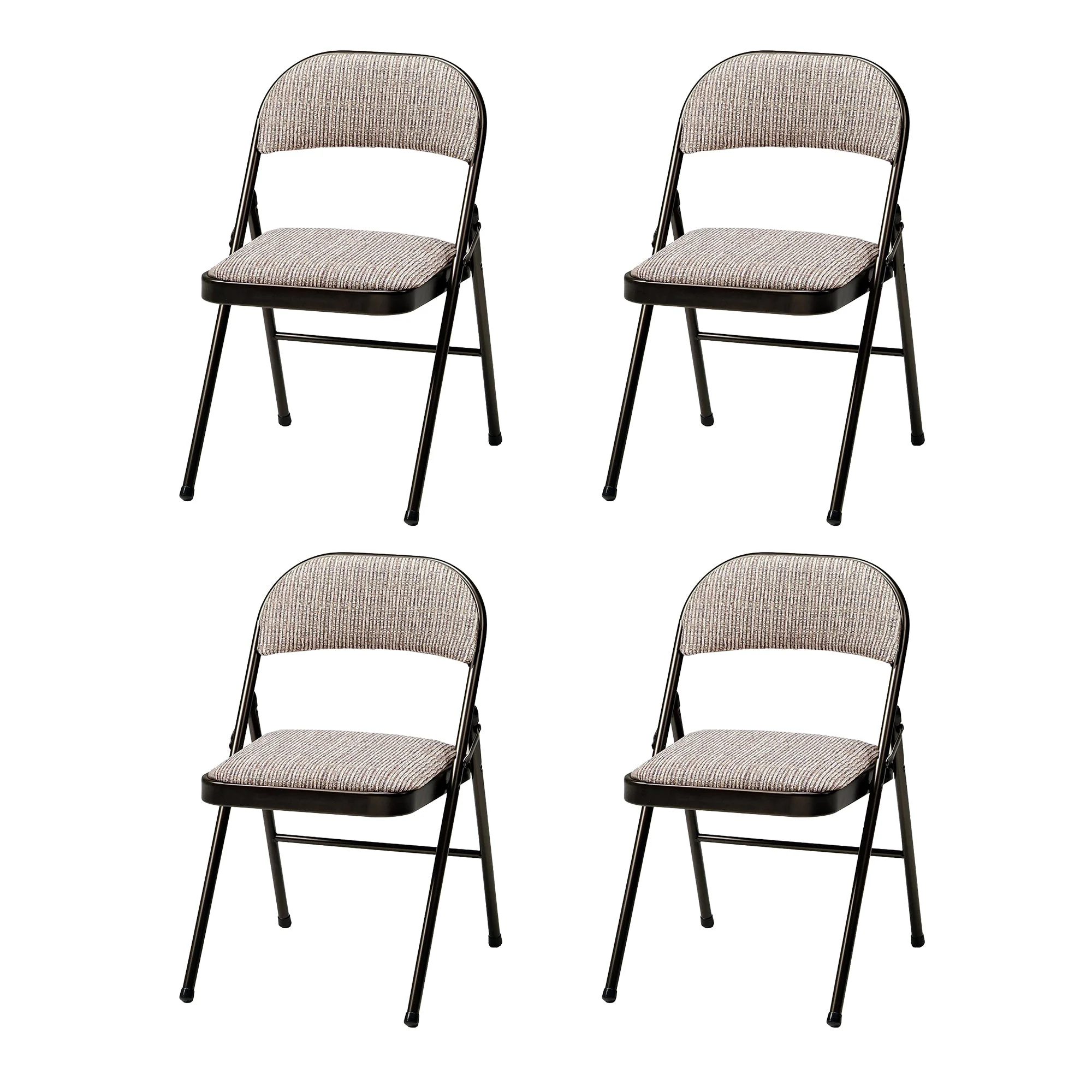 MECO 4-Pack of Deluxe Motif Fabric Padded Folding Chairs with 16 x 16 Inch Seat