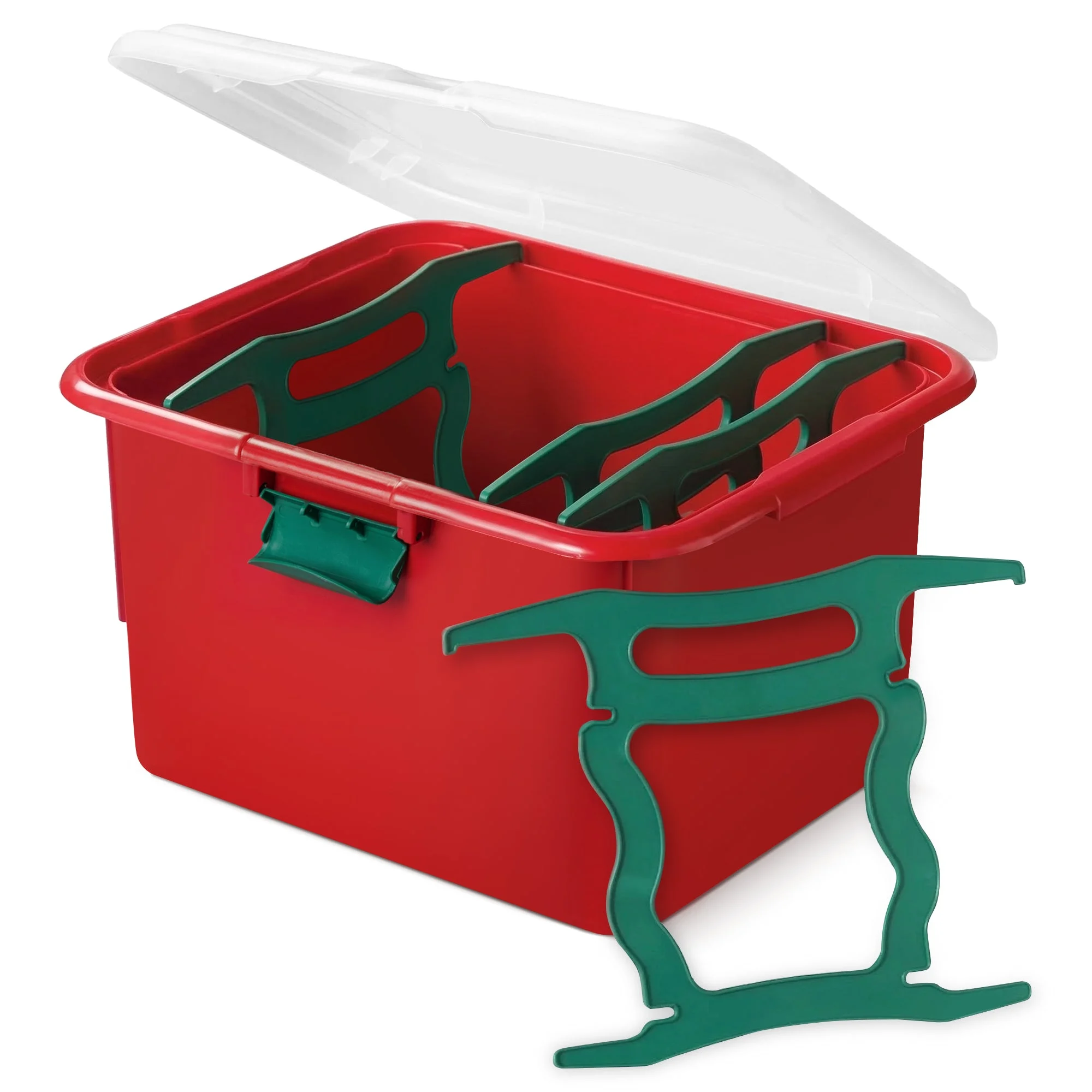 Homz Products Holiday Christmas Light Storage Box Bin w/ 4 Cord Wrap Organizers