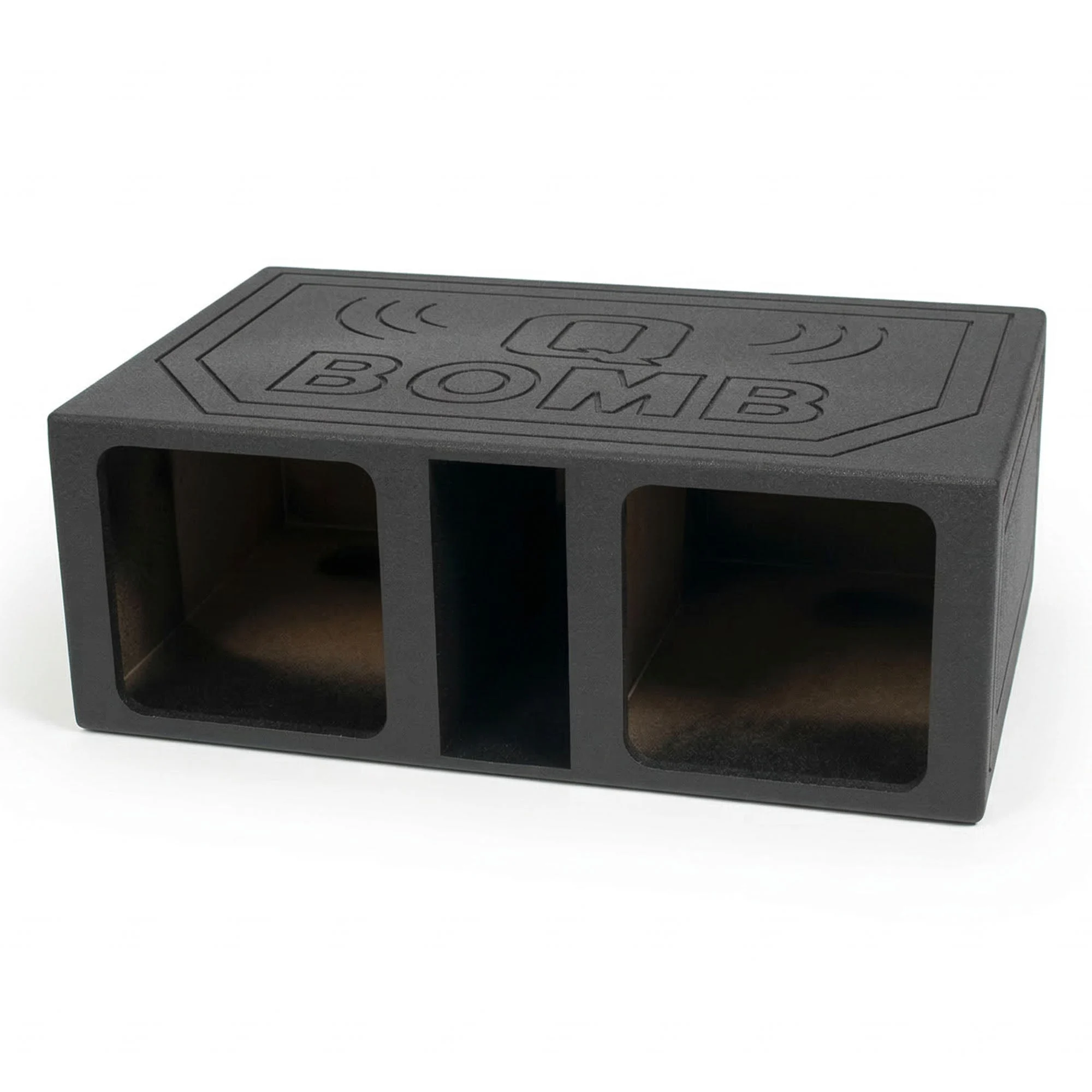 QPower QBOMB12VLSQ Dual 12 Inch XL Vented Side Ported Speaker Square Box