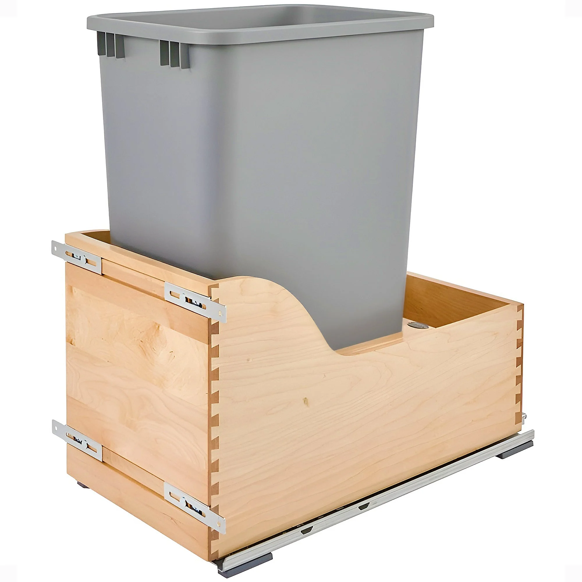 Rev-A-Shelf Single Pullout Trash Can 50 Qt w/ Soft-Close Slides, 4WCSC-1550DM-1