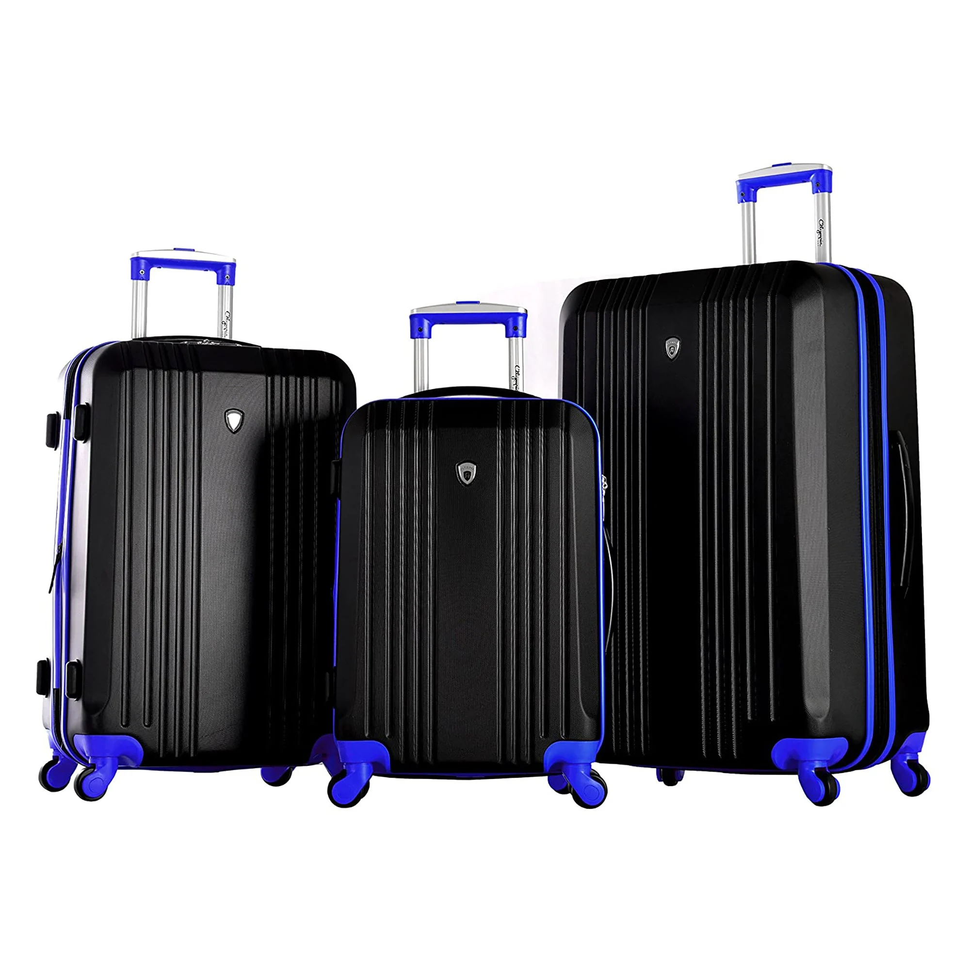 Olympia Apache II Hardcase 4 Wheel Spinner Luggage Suitcase 3 Piece Set, Blue