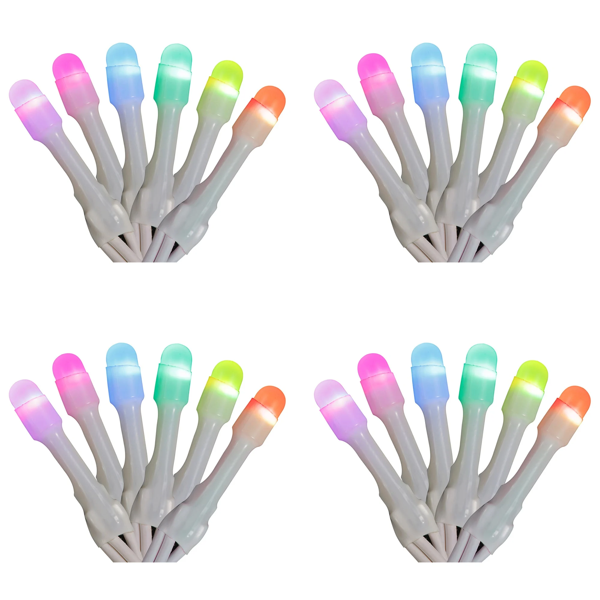 Home Heritage 7' Icicle Style Holiday Lights, App Controlled, 50 RGB LEDs 4 Pack