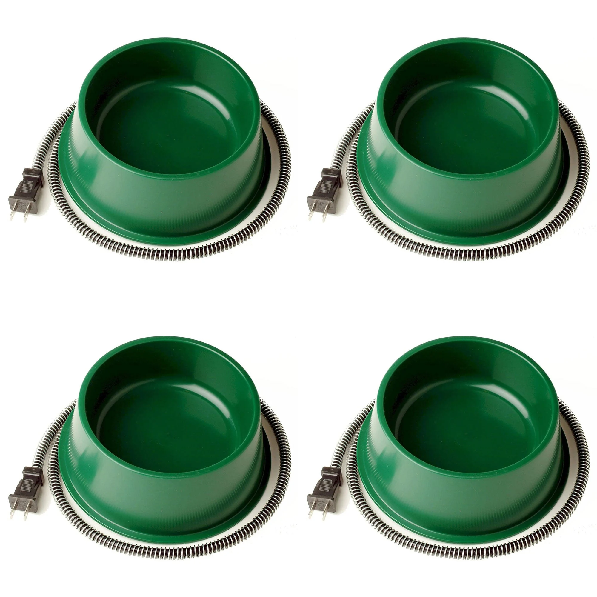 Farm Innovators QT 1 25 Watt 1 Qt Electric Heated Pet Water Bowl, Green (4 Pack)