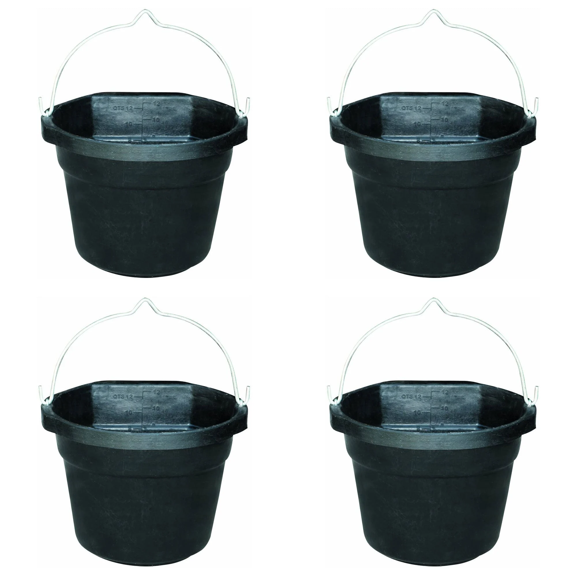 Farm Innovators FB 80R Rubber 3 Gallon Flat Back Heated Bucket 70 Watt (4 Pack)