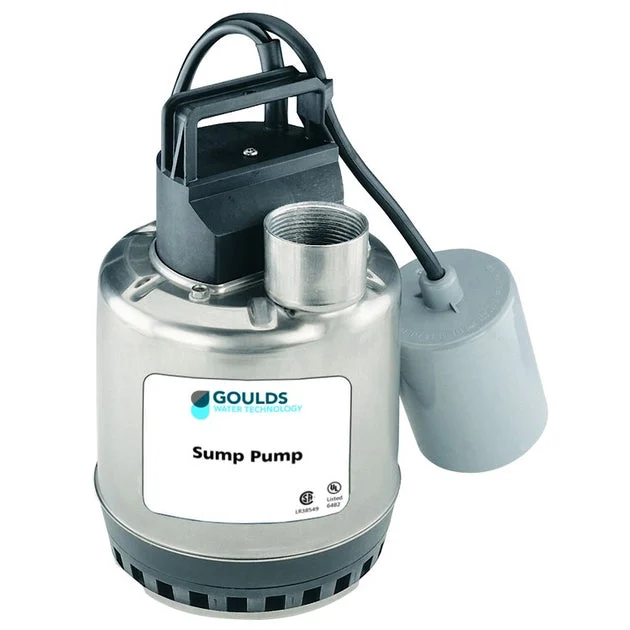 Sump Pump LSP03 Submersible Vertical with Switch 57 Gallons per Minute 1/3 Horsepower 115 Volt 1 Phase 60 Hertz Stainless Steel for Water Transfer Dewatering Basement Draining