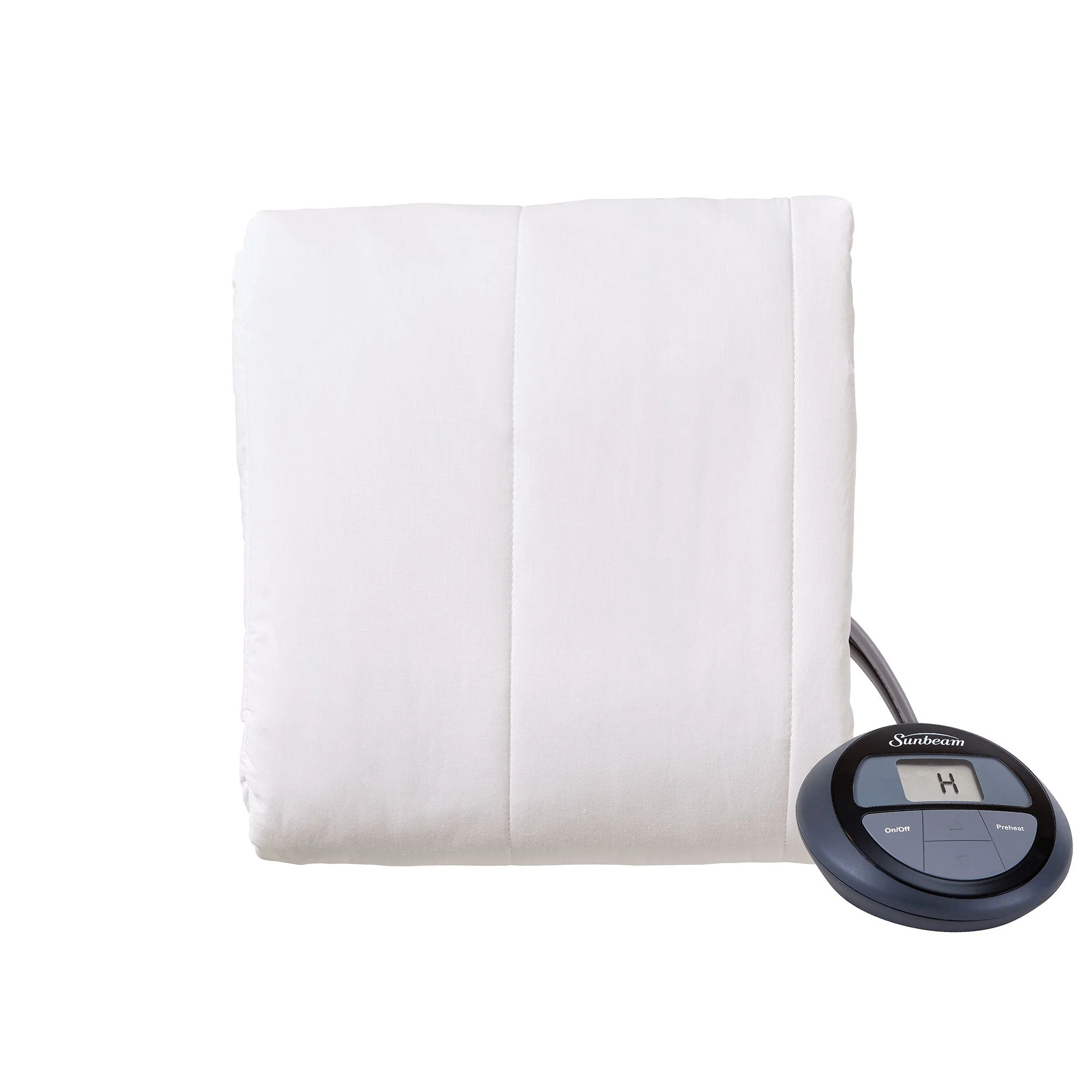 Sunbeam Vertical Quilt Heated Mattress Pad w/ Digital Display Controllers, Full