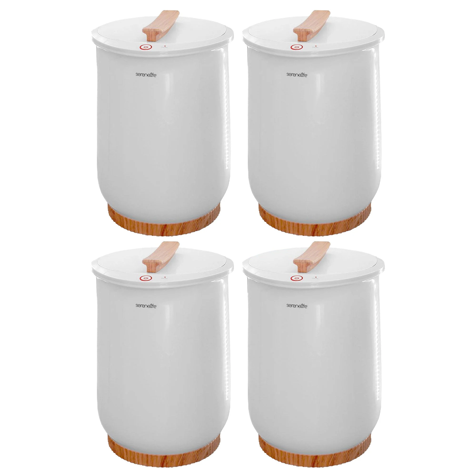 SereneLife Luxury Electric Bathroom Spa Bucket Towel Warmer for Bathrobes, White (4 Pack)