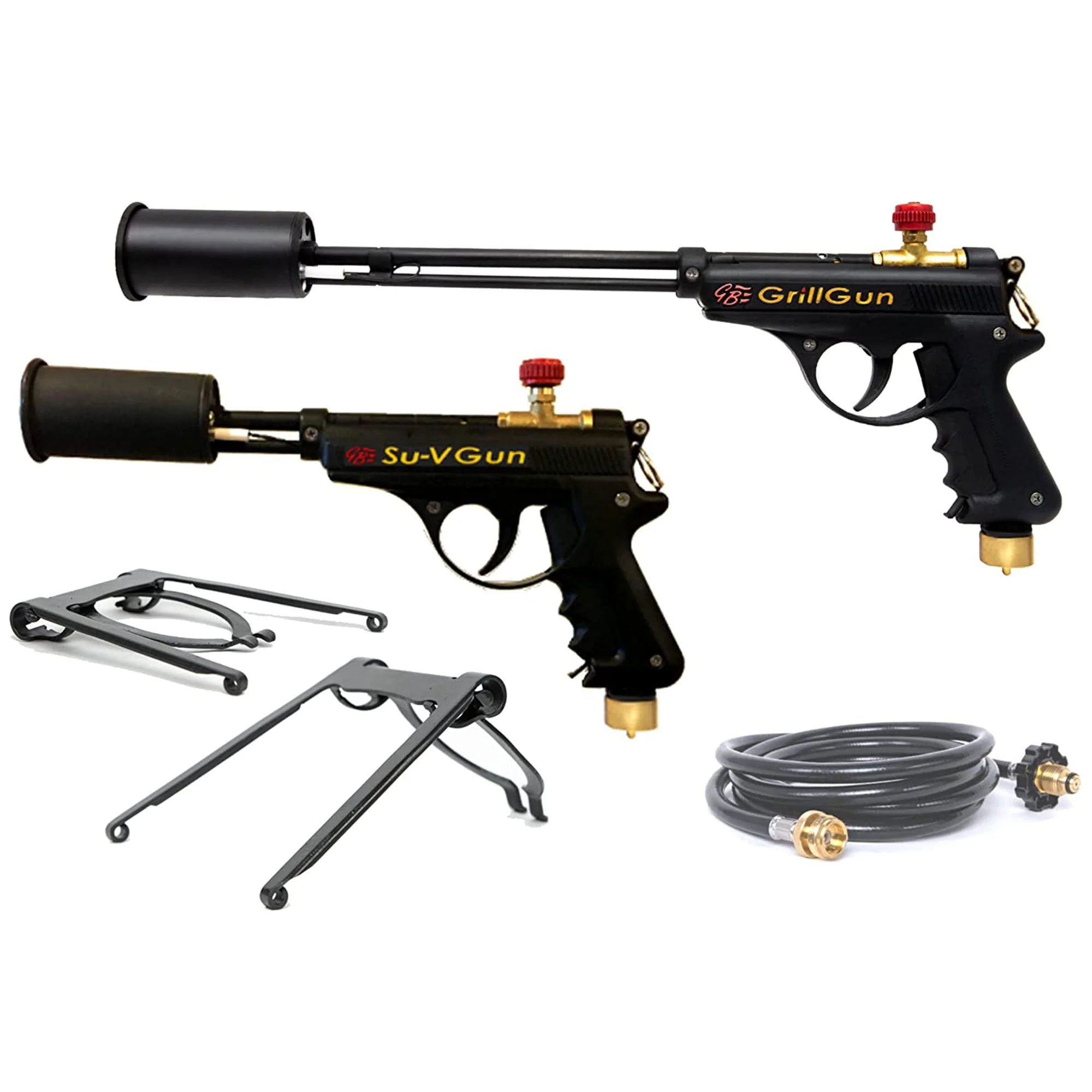 GrillBlazer GrillGun and Su-VGun Combo Charcoal Starter Set w/ Stands and Hose