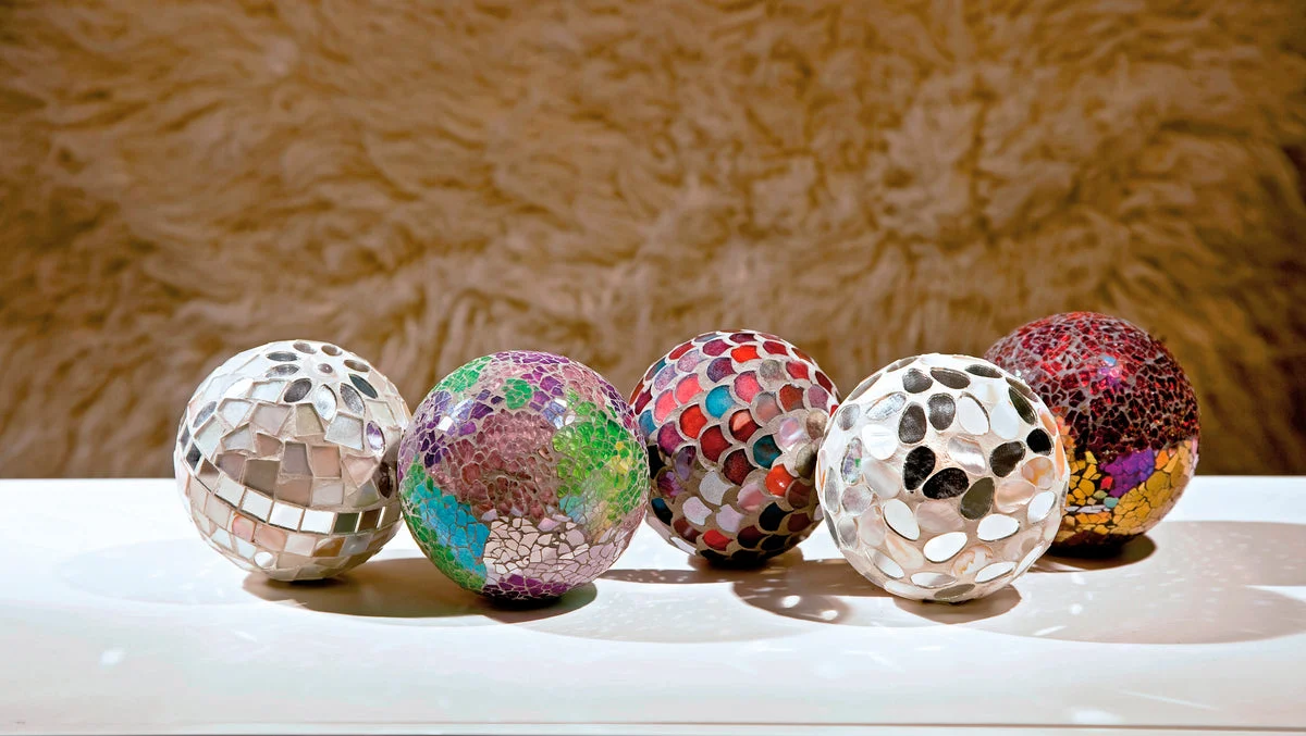 IMAX Worldwide Home Abbot Mosaic Deco Balls - Set of 5